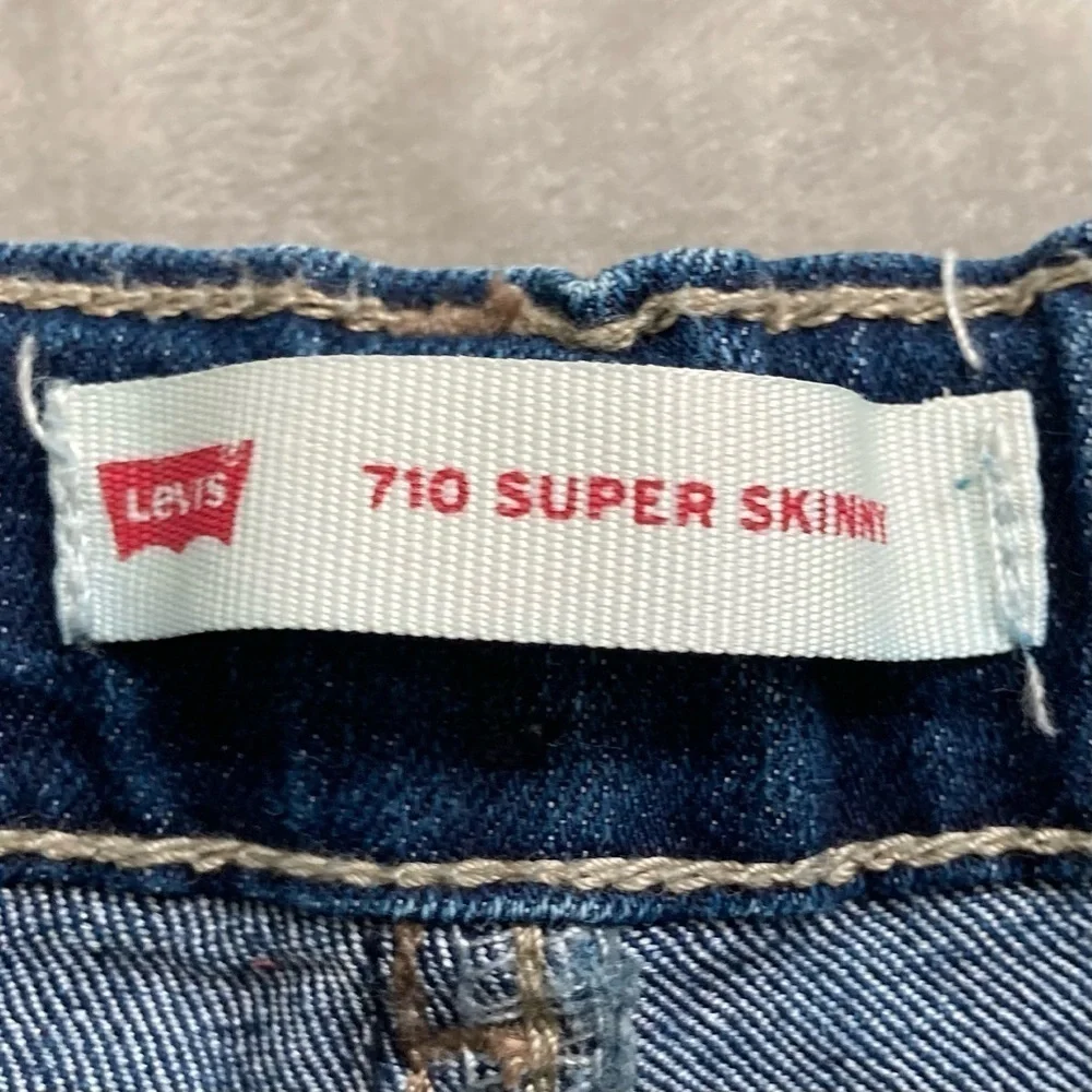 Levi’s 710 Super Skinny Jeans Dark Wash Youth Size 16 R Girls Boys Blue Denim